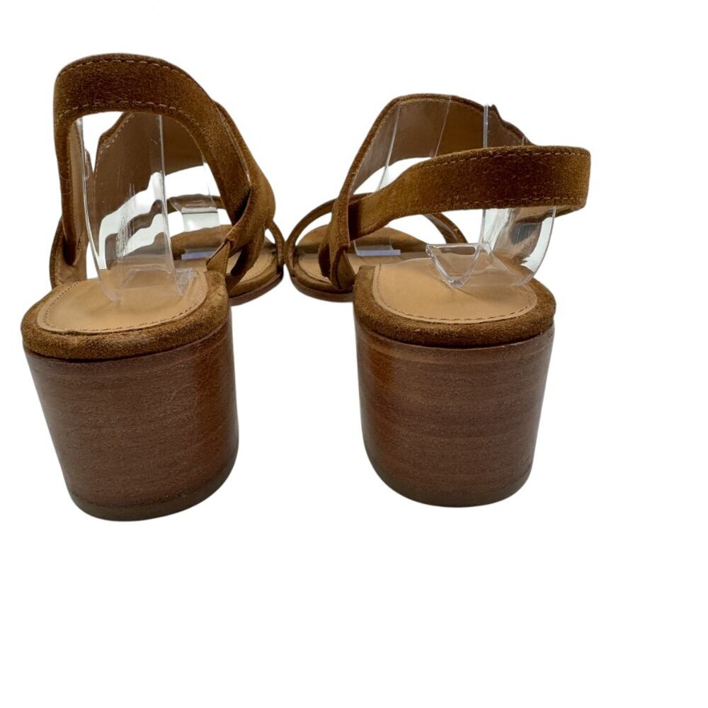 Soludos Farah Camel/Brown Suede Block Heel Strappy Sandal Women's Size 7.5 - Picture 6 of 10